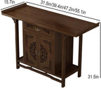 Solid Bamboo Buddha Altar Cabinet, Chinese Cabinet Pedestal Offering Table, Personal Shrine Altar Table, Easy Assembly, for Living Room, Bedroom, Office(39.4 * 15.7 * 31.5in)