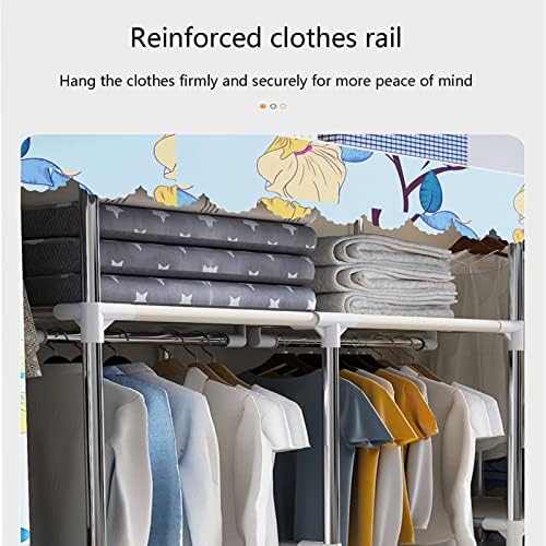 Wardrobe Organiser Wardrobe Storage Quick Install Wardrobe Storage Double The Weight Strong and Sturdy Used for Rental Room Bedroom (Size : 125X45X170cm A)