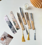 1pc Folding Hand Fan Set With Tassel, Chinese Ink Painting Handheld Fan, Portable Fan for Summer Cooling, Decorative Fan for Dance, Wedding Stage Props 11in*8.85in,Gray