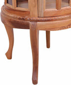 Solid Mahogany Wood Vitrine Cabinet with Glass Display 19.7x19.7x29.9 Inches for Living Room Bedroom and Entryway