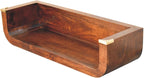 Solid Wood Indira California Walnut Floating Console Table, Open Shelf, Dark Brown