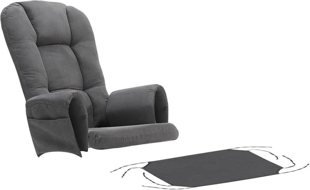 5pcs Velvet Glider Rocker Cushions Set, Glider Rocker Replacement Cushions with Ottoman Cushion Storage Pocket for Indoor Nursery Glider Rocking Chair