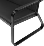wonline 3-Seat Waiting Room Bench with Armrest PU Leather Office Waiting Room Furniture, Office Guest Seating Lobby Conference Reception Chair for Airport Clinic Hospital