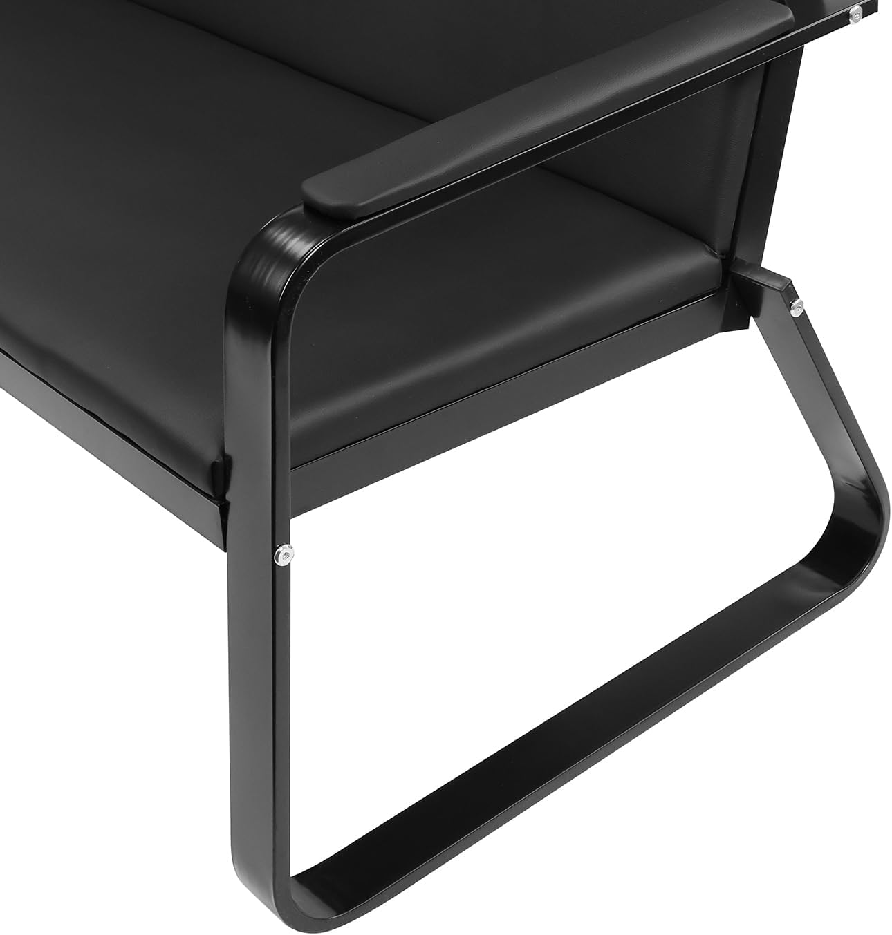 wonline 3-Seat Waiting Room Bench with Armrest PU Leather Office Waiting Room Furniture, Office Guest Seating Lobby Conference Reception Chair for Airport Clinic Hospital