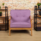 BabyLand Toddler Chair,Single Kid Sofa Chair with Solid Wood Structure and Linen Fabric for Kid Gift (Light Purple)
