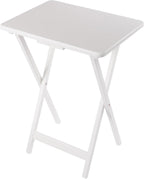 Winsome Alex Set of 4 Foldable Snack Tables with Storage Rack, Easy to Store Portable Fold Up Table Set for Kitchen, Living Room TV Dining, Crafts, Puzzles, Work from Home