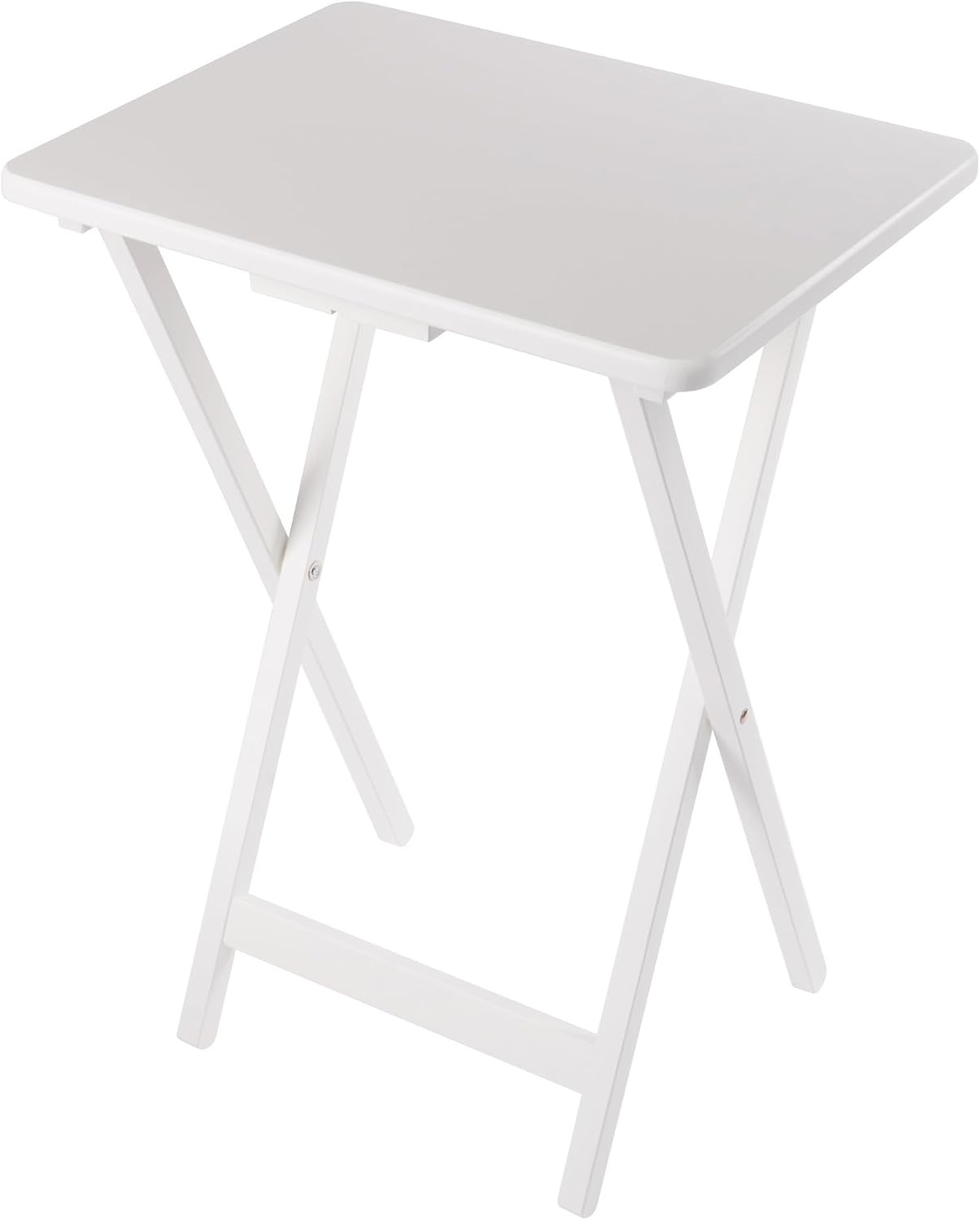 Winsome Alex Set of 4 Foldable Snack Tables with Storage Rack, Easy to Store Portable Fold Up Table Set for Kitchen, Living Room TV Dining, Crafts, Puzzles, Work from Home