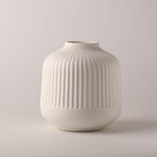 White Ceramic Vase for Flowers, 6 Inch Flower Vases Home Decor, Boho Vases for Pampas Grass,Vase for Centerpieces Living Room Table Entryway Shelf