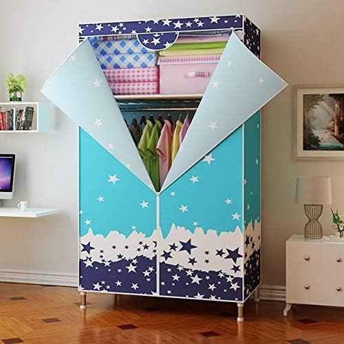 No-Installation Folding Wardrobe Family Bedroom Cloth Art Cabinet All-Steel Frame Rental Room Simple Dormitory Ward