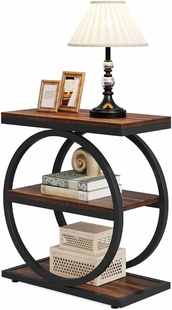 End Table, Small End Table, Living Room End Table, Modern End Table, Living Room & Bedroom, Easy to Assemble,Brown,23.62"x11.81"x 25.59"