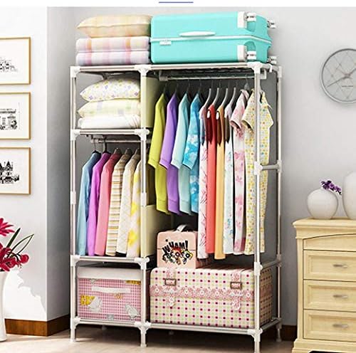 No-Installation Folding Wardrobe Family Bedroom Cloth Art Cabinet All-Steel Frame Rental Room Simple Dormitory Ward