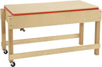 Wood Designs Sand and Water Sensory Play Table, Drainable Plastic Tub with Lid, Sturdy Birch Plywood Built for Kids, Daycare, Classroom 46" W x 17" D