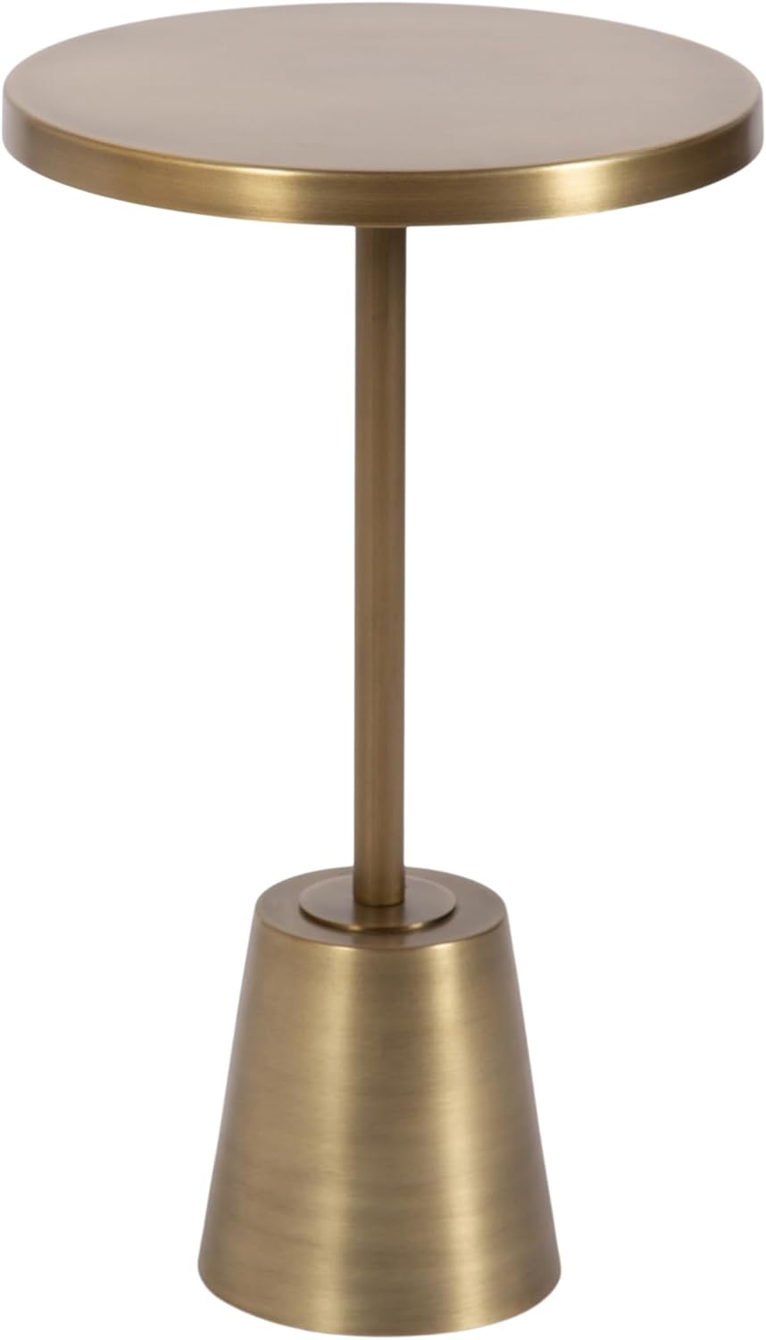 Kate and Laurel Tira Elegant Metal Round Side Table, 14 x 14 x 24, Antique Brass, Vintage Circle End Table for Use as Bedroom Nightstand or Living Room Table Option