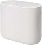 iDesign Small Slim Plastic Bathroom Trash Can, Garbage Can for Bedroom, Office, Desk, Dorm, White