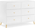 Delta Children Essex 6 Drawer Dresser, Bianca White/Natural