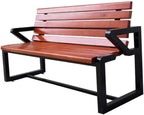 Outdoor Bench, Stainless Steel Outdoor Bench Park Square Pine Row Chair Landscape Garden Bench