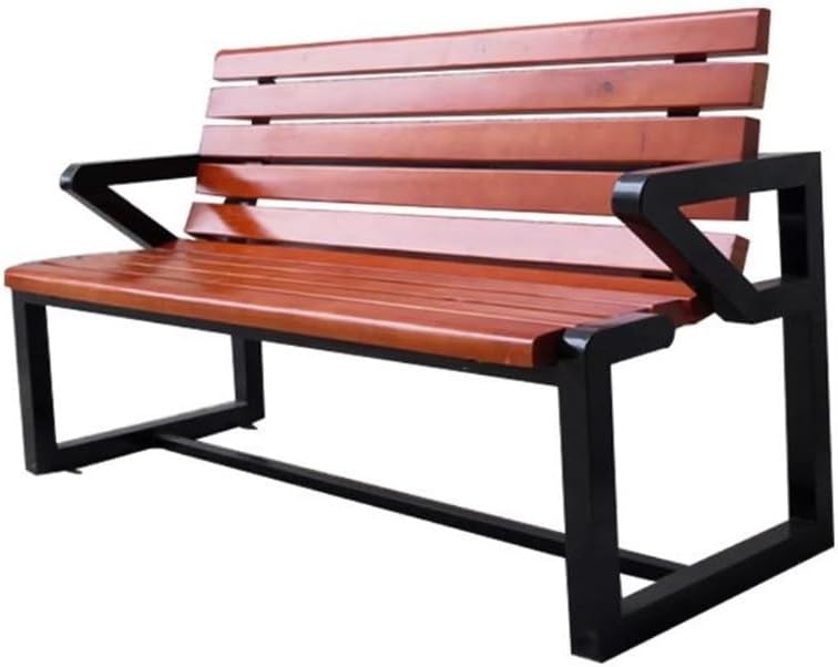 Outdoor Bench, Stainless Steel Outdoor Bench Park Square Pine Row Chair Landscape Garden Bench