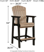 Signature Design by Ashley Fairen Trail 30" HDPE Durable Outdoor Barstool, 2 Count, Black & Brown