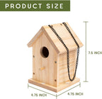HPC Decor 2 Pack Bird Houses for Outside w/Chain,Natural Wooden Birdhouses Kit for Outdoors w/Predator Guard,Hanging DIY Bird House Kit & Woodworking Adult Crafts,Hummingbird,Birdhouse Kits for Kids