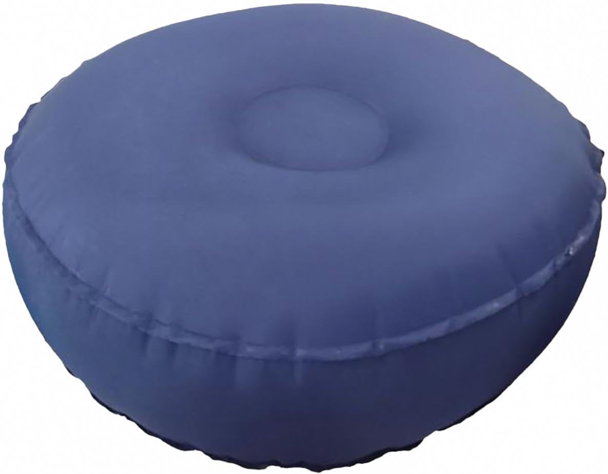 Inflatable Meditation Cushion Comfortable Microfiber Surface Yoga Pillow Portable Lightweight Foldable Ergonomic Design Suitable for Meditation Travel, Black