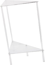 banapoy Acrylic End Table, 2 Tier Clear Corner Side Table, Small Corner Shelf Stand Display Rack, for Living Room, Bedroom, Bathroom, 11.8x19.7in