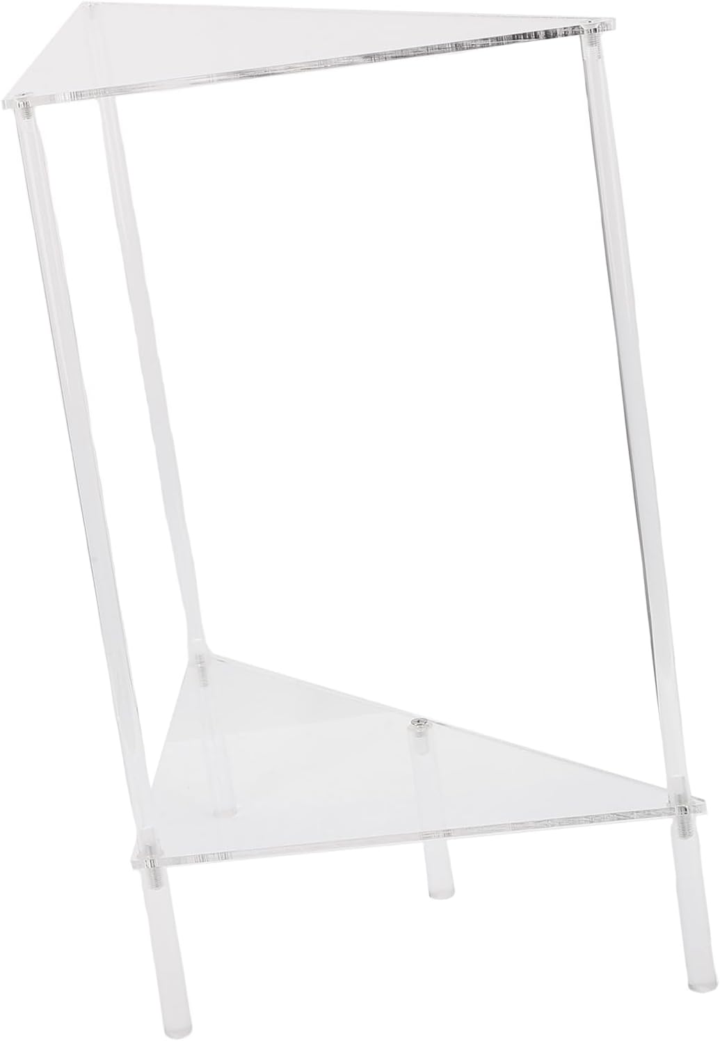 banapoy Acrylic End Table, 2 Tier Clear Corner Side Table, Small Corner Shelf Stand Display Rack, for Living Room, Bedroom, Bathroom, 11.8x19.7in