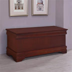 BOWERY HILL Traditional Wood Cedar Blanket Chest, Warm Brown Finish, 47" W x 17" D x 20" H, Cedar-Lined Interior, Solid Pattern, Versatile Storage for Hallway or Master Suite
