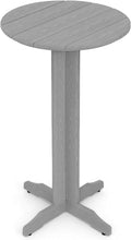 Outdoor Round Bar Table, 43 Inch All-Weather HDPE Bar Height Pub Table with Adjustable Feet, Heavy Duty High Top Bistro Table for Garden, Deck, Poolside,Backyard (Slate Grey)