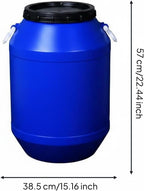 Large Capacity Container with User-Friendly Wide Opening Thickened HDPE Barrel Secure Outer Lid Storage Solution Suitable for Water Collection Home Organization Ingredient Storage, Blue, 60L