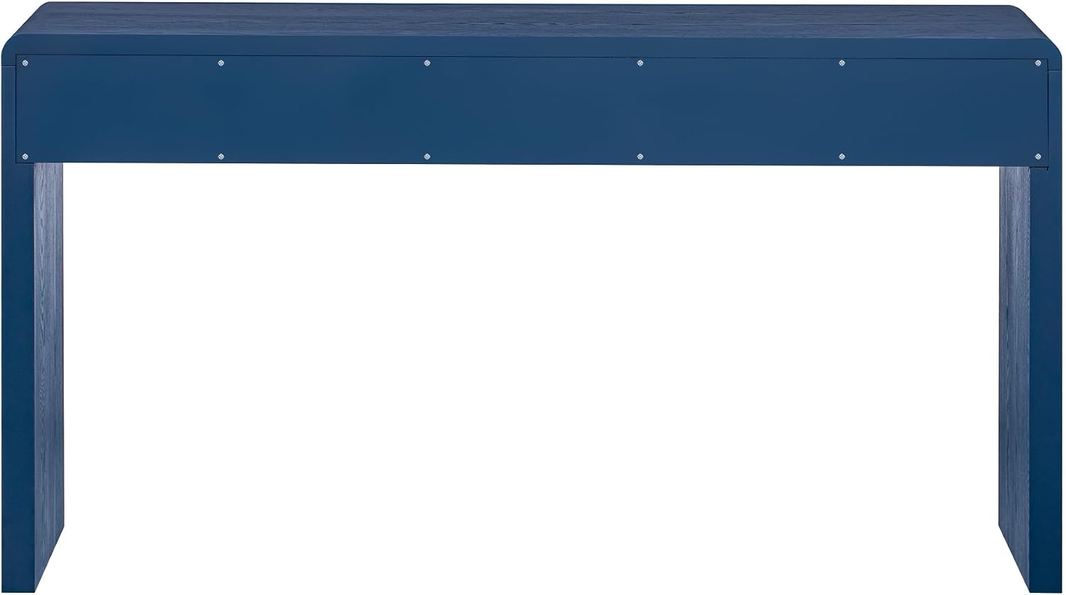 Knocbel Console Table with 3 Fluted Drawers, Rustic Sofa Tables with Solid Wood Veneer & Wood Grain for Entryway Hallway Living Room, 55.1" W x 15.8" D x 29.8" H, Navy