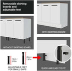 Madesa Hazel 2 Door Pantry Kitchen Storage Cabinet with Horizontal Door and 3 Shelves 89 Inch Wooden Organization Unit - White