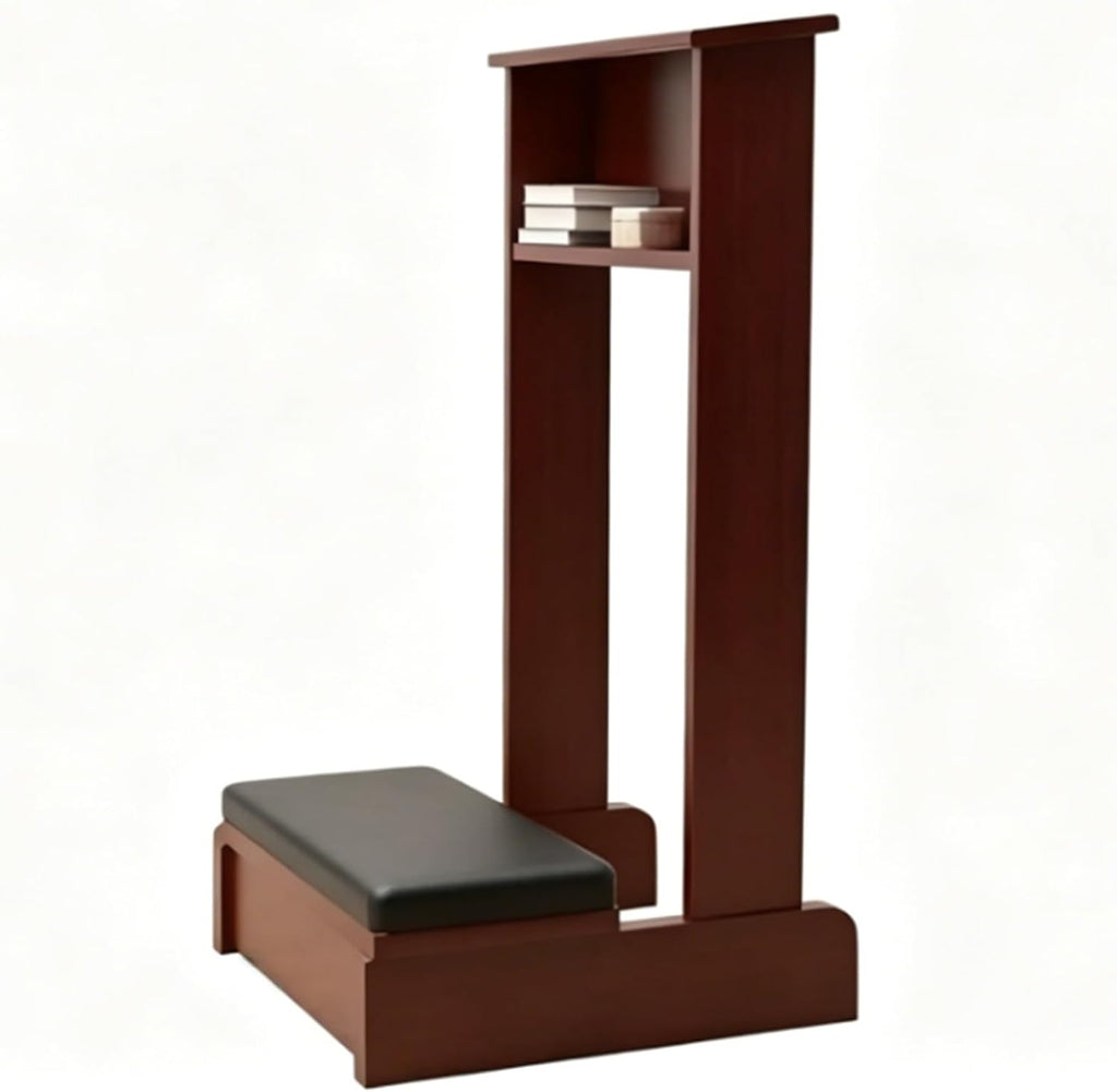 Prayer Kneeler with Sturdy Material, Easy to Clean, Prayer Bench High Resilience Sponge Pad, with Storage Drawer, for Home Church(Brown)