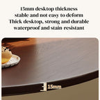 Round Dining Table, 23.6" Small Dining Table for 2 with Thickened Top and Metal Pedestal, Round Kitchen Table for Dining Room, Living Room, Cafe, Walnut