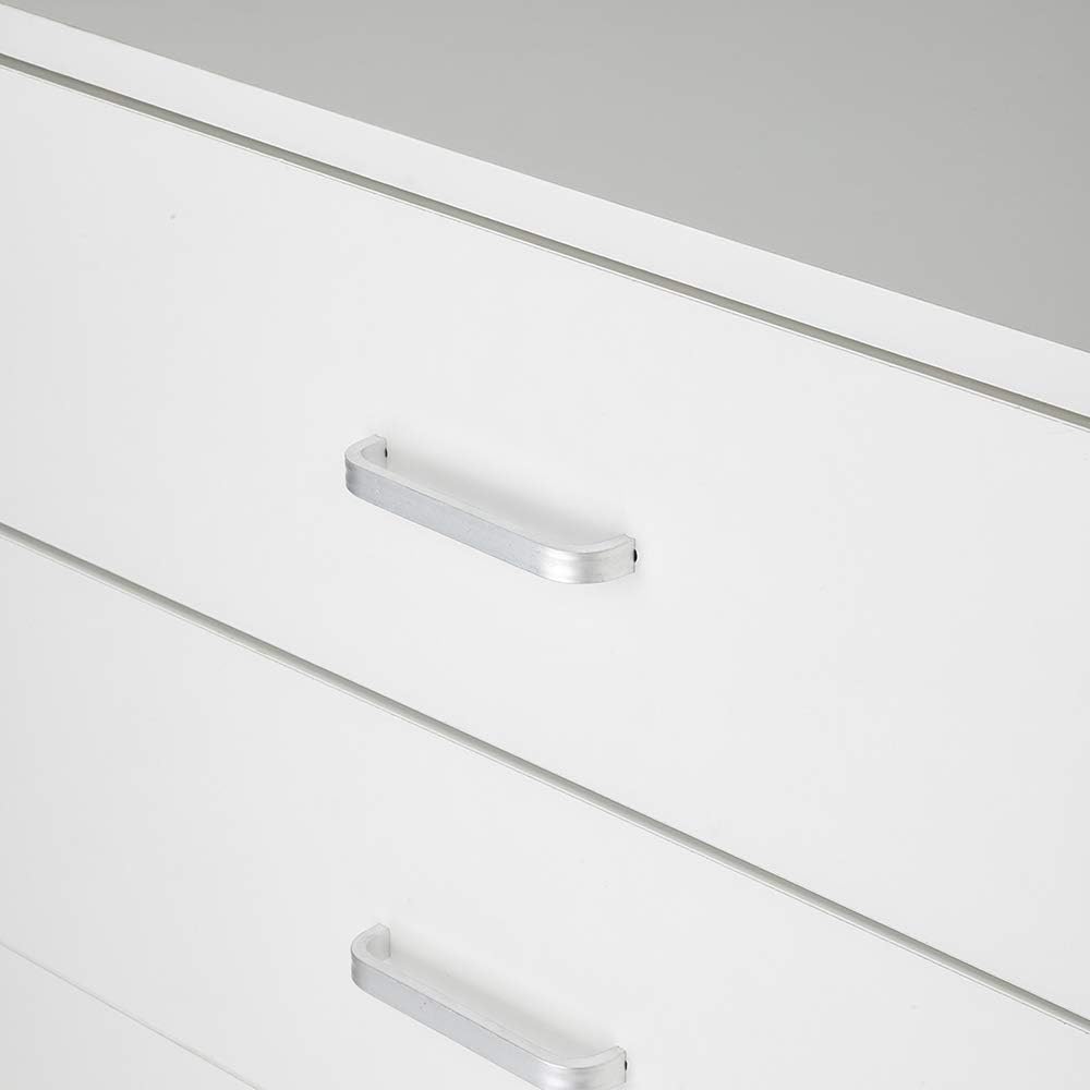 Mid Century Nightstand,Bedroom Bedside End Table,Solid Wood Night Stand,Home Office Dresser Side Tables,with 3 Drawers & Handle,for Small Spaces, Study, Living Room, Entryway, Hallway (White)