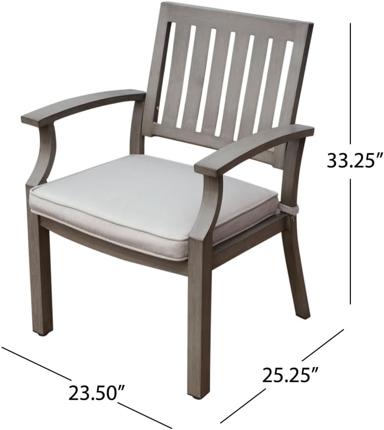 free-space Modern Simple Courtyard Single Chair with seat Cushion, Rust-Proof Aluminum Balcony Casual Dining Chair
