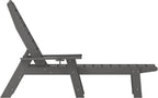 Taylor & Logan Edgley Adjustable Adirondack Lounger with Cup Holder- All-Weather Indoor/Outdoor HDPE Lounge Chair in Gray