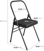 Yoga Folding Chair,Yoga Auxiliary Chair,Iyengar Metal Folding Chair,Reinforced Portable Backless Chair White 31.5in*18.5in*17.3in,Pink