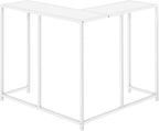 32” Tall Narrow Table, L-Shaped Thin Table for Corner, Narrow Console Table for Entryway Living Room Small Hallway, Easy Assembly (White)
