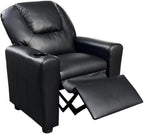 Lilola Home Marisa Kids Recliner Chair with Cup Holder, Black PU Leather Youth Reclining Chair, Child Recliner for Boys and Girls, Bedroom, Playroom, Nursery Seating, Water Resistant, Ages 1–5