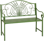 Garden Garden Double Bench, Indoor Balcony with Backrest Iron Chair, Outdoor Park Leisure Seating Seat