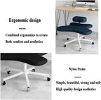 Kneeling Chair, Ergonomic Seat, Five Pronged with Caster Support Legs, Height Adjustable Stool for Posture Improvement and Correction, Suitable Home Office Use, Multi Colour Options (Black)