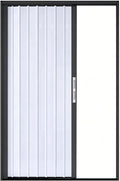 Heavy Duty Aluminum Folding Closet Door with Track, Retractable Accordion Partition Door for Interior Exterior, Bathroom Balcony Kitchen Garage Storage Room Divider(Black,38x84in(97x213cm))