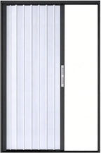 Heavy Duty Aluminum Folding Closet Door with Track, Retractable Accordion Partition Door for Interior Exterior, Bathroom Balcony Kitchen Garage Storage Room Divider(Black,38x84in(97x213cm))
