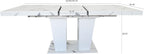 78.74" Extendable Dining Room Table for 6-10 Modern Faux Marble Wooden Expandable Kitchen Table Pedestal Base,Large Rectangle Dining Table,White