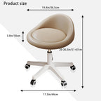 Swivel Rolling Stool with Wheels, Height Adjustable PU Leather Drafting Chair, Round Seat for Salon, Spa, Tattoo, Office, Home Use Khaki Set of 1