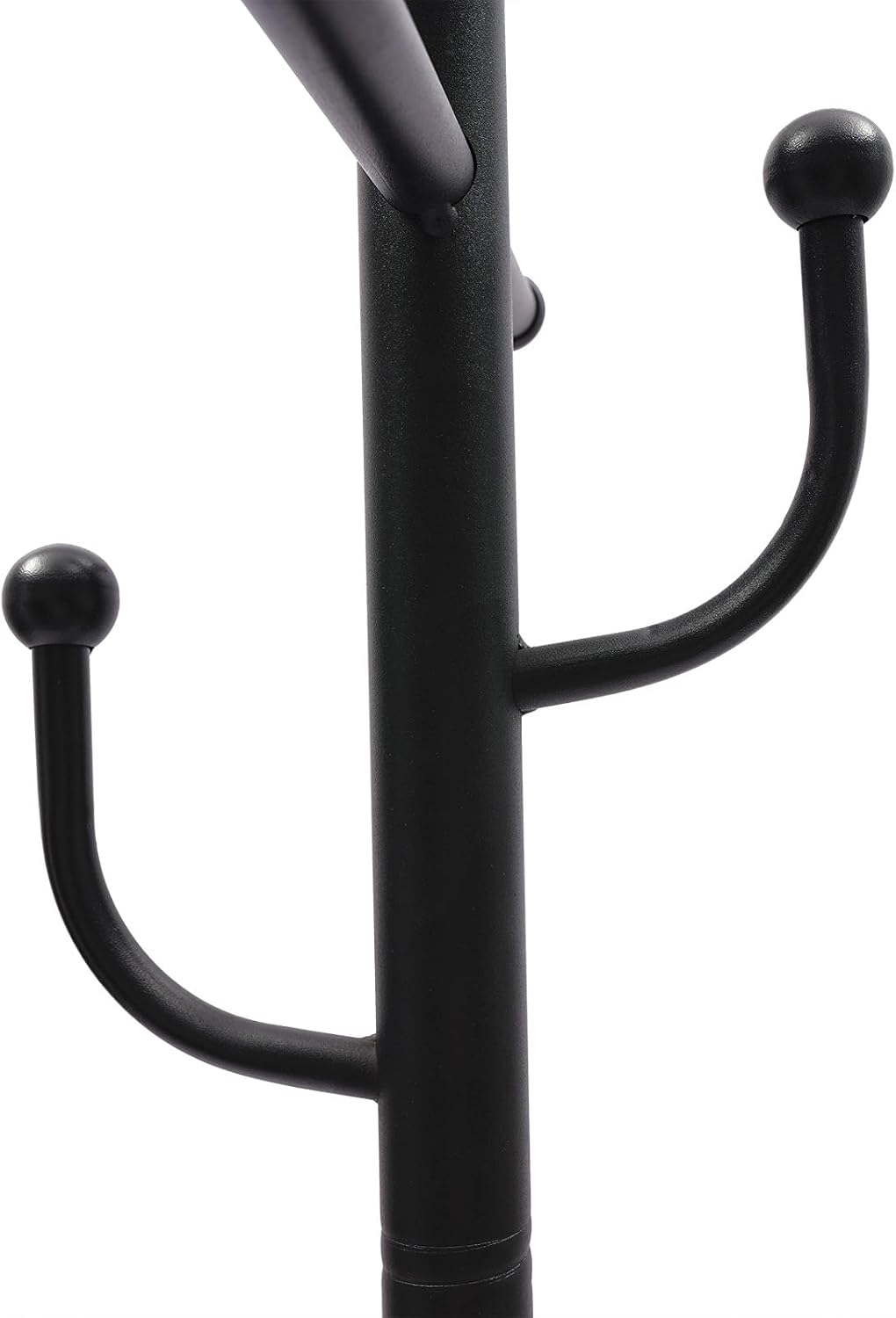 Floor Standing Coat Rack with Storage Basket and Wheels,Carbon Steel Hall Tree with 6 Hooks,Clothes Rack for Entryway,Bedroom,Black