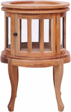 Solid Mahogany Wood Vitrine Cabinet with Glass Display 19.7x19.7x29.9 Inches for Living Room Bedroom and Entryway