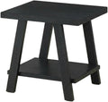 Furnifact Black, End Side Table, MDF Construction, Open Shelf, Durable Home Design, Warm Stylish Finish, Quality Build for Home