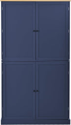 71" Tall Kitchen Pantry Storage Cabinet with 8 Door Shelves and 2 Storage Compartments, Two-Tone Freestanding Food Pantry Cabinet with Adjustable Shelves for Kitchen, Dining Room