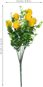 Cabilock 8pack Fake Lemon Branches Artificial Yellow Faux Lemons Decorations Eucalyptus Leaf Stems Tables Centerpiece for Kitchen Stem Fruits for Home Spring Summer Party Decor